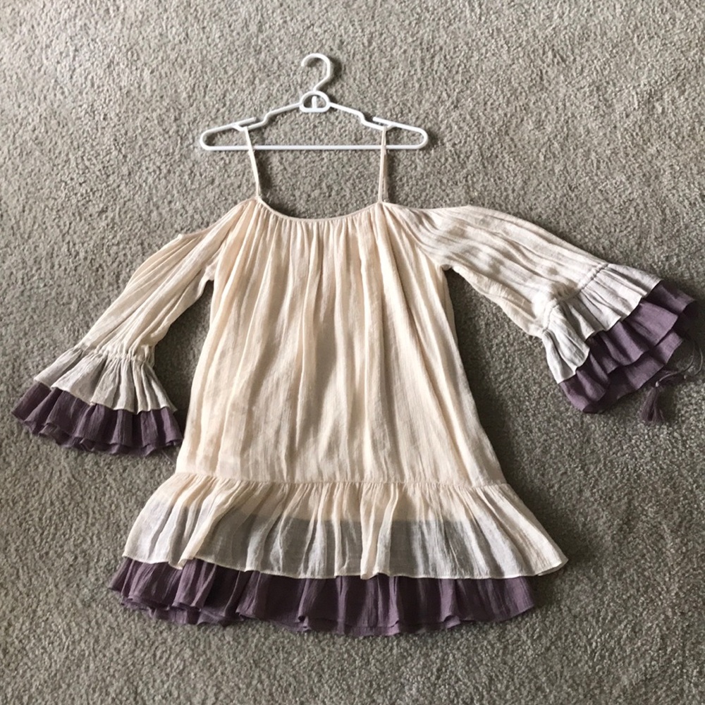 Cream and Mauve/Purple Dress